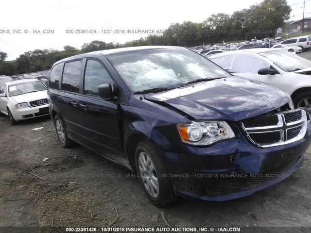 2C4RDGBG4HR626036 - 2017 DODGE GRAND CARAVAN SE BLUE photo 1