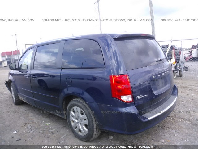 2C4RDGBG4HR626036 - 2017 DODGE GRAND CARAVAN SE BLUE photo 3