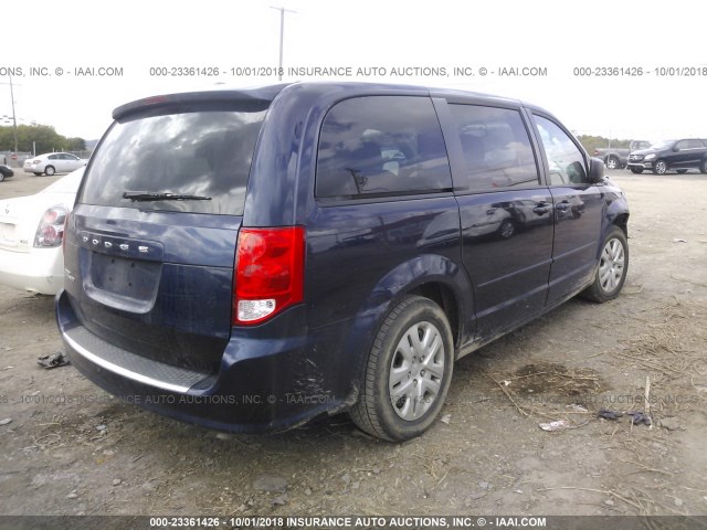 2C4RDGBG4HR626036 - 2017 DODGE GRAND CARAVAN SE BLUE photo 4