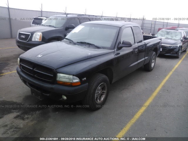 1B7GL22X6YS575182 - 2000 DODGE DAKOTA BLACK photo 2