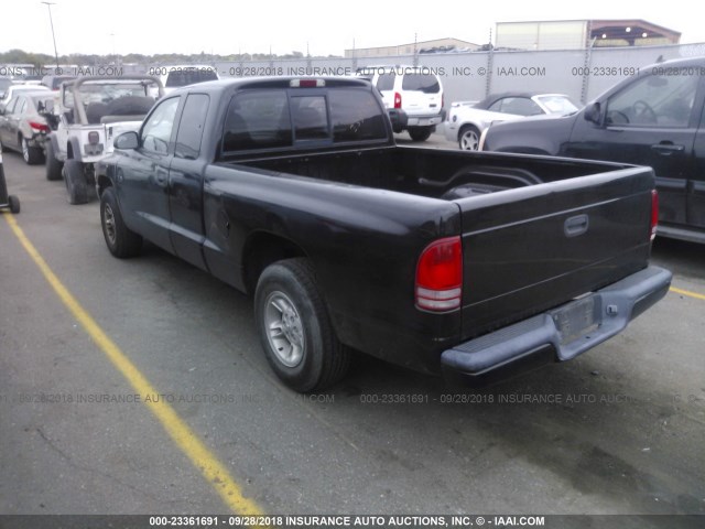 1B7GL22X6YS575182 - 2000 DODGE DAKOTA BLACK photo 3