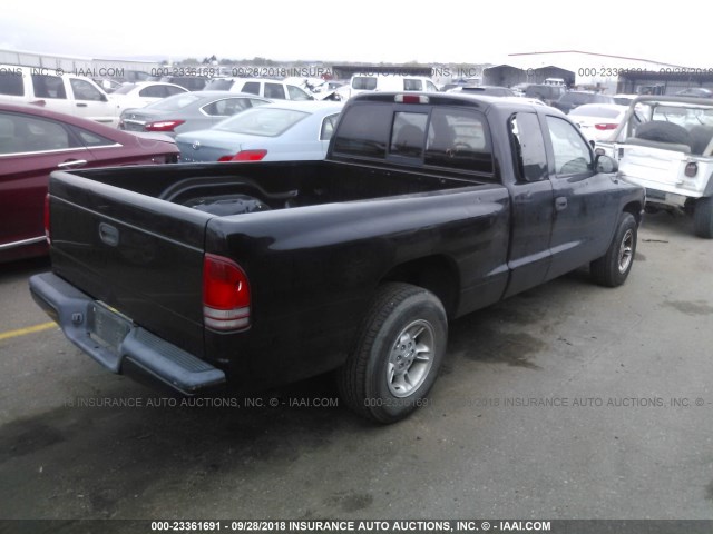 1B7GL22X6YS575182 - 2000 DODGE DAKOTA BLACK photo 4