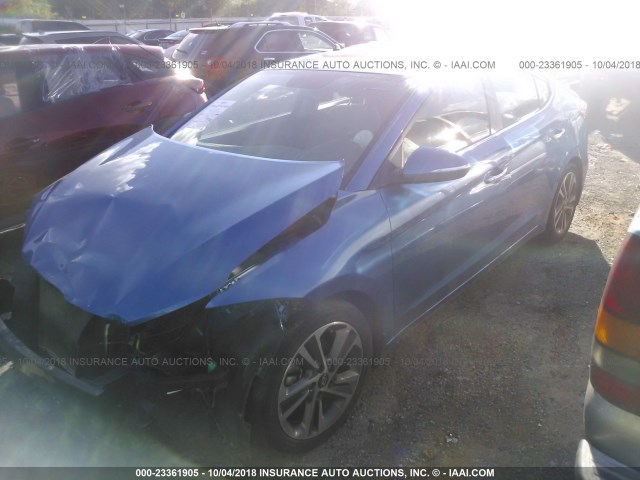 5NPD84LF0HH080237 - 2017 HYUNDAI ELANTRA SE/VALUE/LIMITED BLUE photo 2