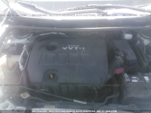 2T1KU4EE6AC278806 - 2010 TOYOTA COROLLA MATRIX  WHITE photo 10