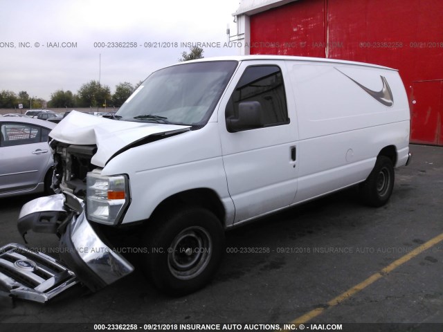 1FTNE24L48DB05734 - 2008 FORD ECONOLINE E250 VAN WHITE photo 2