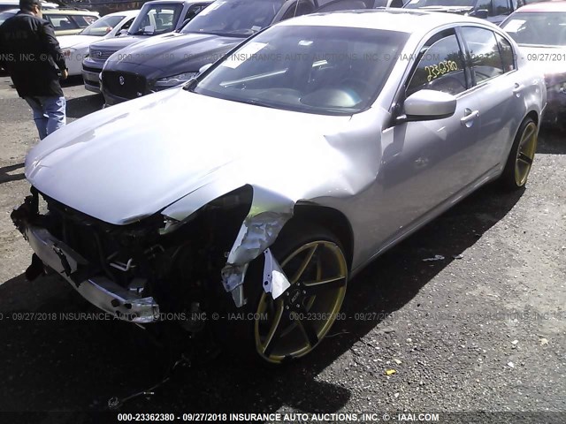 JN1CV6AR6DM357778 - 2013 INFINITI G37 SILVER photo 2