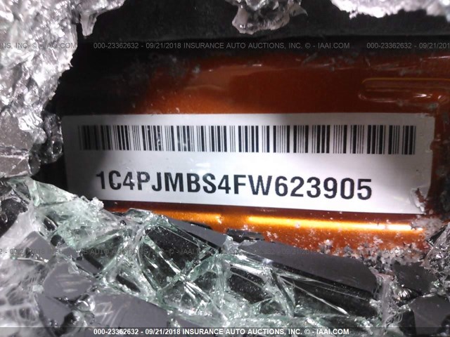 1C4PJMBS4FW623905 - 2015 JEEP CHEROKEE TRAILHAWK ORANGE photo 9