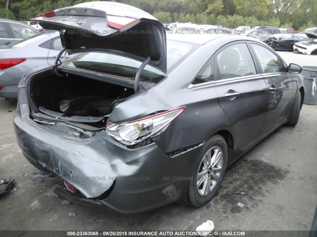 5NPEB4ACXDH600114 - 2013 HYUNDAI SONATA GLS GRAY photo 4