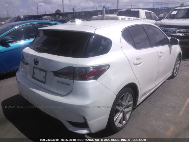 JTHKD5BH0G2262112 - 2016 LEXUS CT 200 WHITE photo 4