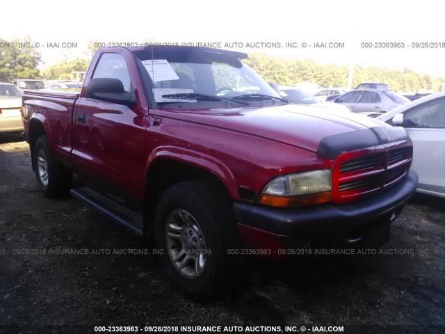 1B7GG36X52S500257 - 2002 DODGE DAKOTA SPORT/RT RED photo 1