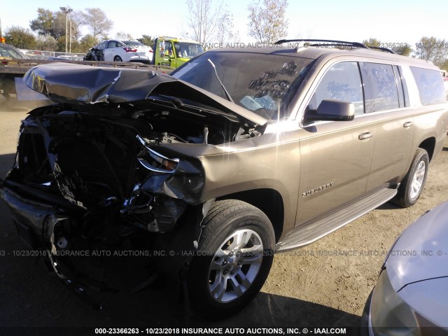 1GNSKJKC7FR699140 - 2015 CHEVROLET SUBURBAN K1500 LT BROWN photo 2