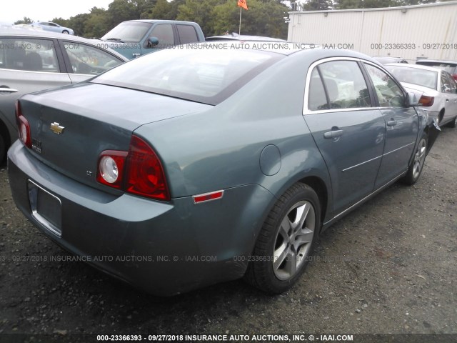 1G1ZH57B19F249544 - 2009 CHEVROLET MALIBU 1LT GREEN photo 4
