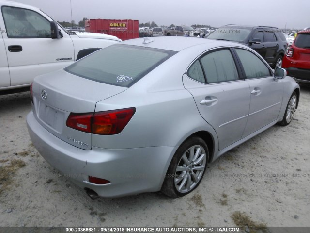 JTHCK262782026590 - 2008 LEXUS IS 250 SILVER photo 4