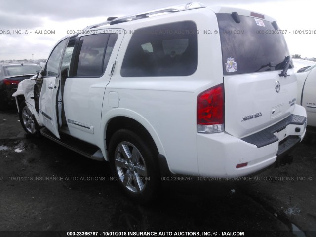 5N1BA0ND7CN602821 - 2012 NISSAN ARMADA SV/SL/PLATINUM WHITE photo 3