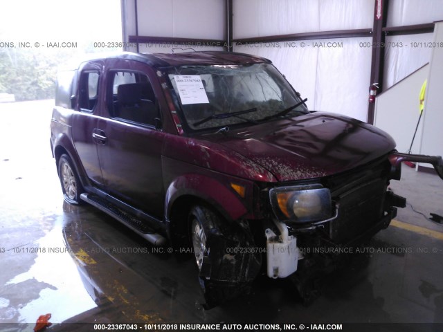 5J6YH27767L000193 - 2007 HONDA ELEMENT EX RED photo 1