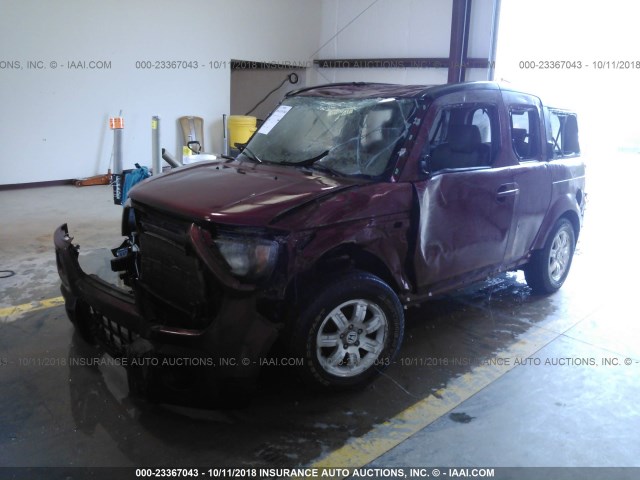 5J6YH27767L000193 - 2007 HONDA ELEMENT EX RED photo 2