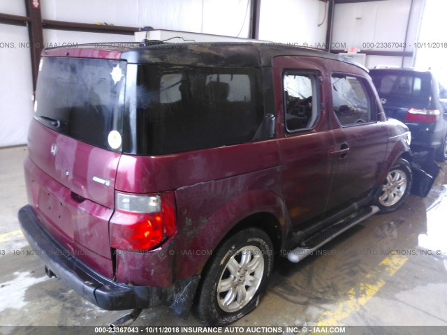 5J6YH27767L000193 - 2007 HONDA ELEMENT EX RED photo 4