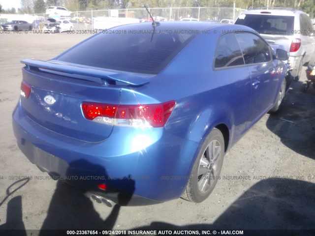 KNAFU6A23D5740195 - 2013 KIA FORTE EX BLUE photo 4