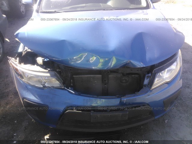 KNAFU6A23D5740195 - 2013 KIA FORTE EX BLUE photo 6