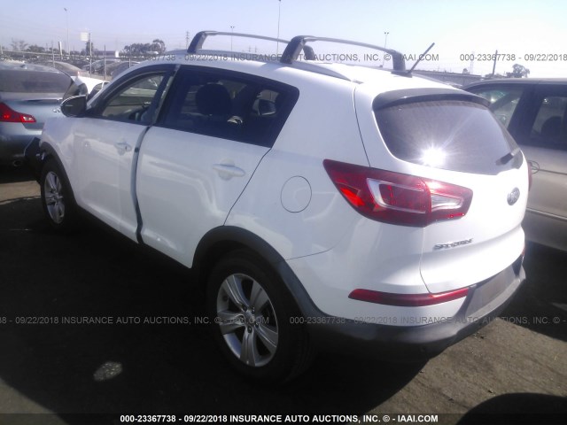 KNDPB3A28D7402114 - 2013 KIA SPORTAGE LX 白色 照片 3