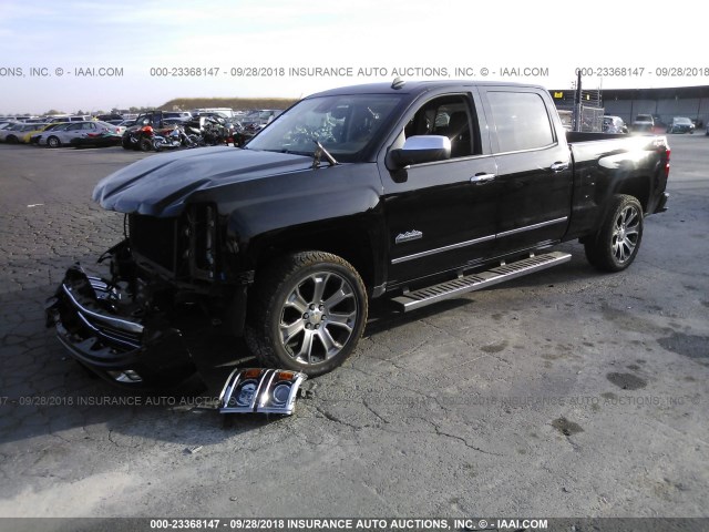 3GCUKTEJ2EG449777 - 2014 CHEVROLET SILVERADO K1500 HIGH COUNTRY BLACK photo 2