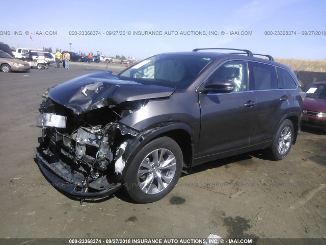 5TDBKRFH6ES051771 - 2014 TOYOTA HIGHLANDER LE/LE PLUS GRAY photo 2
