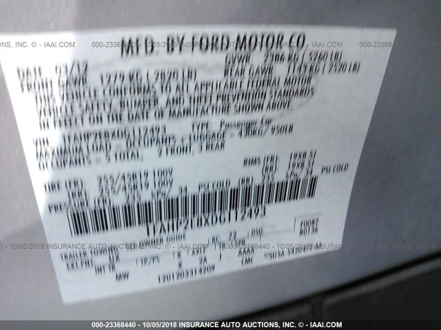 1FAHP2E8XDG112493 - 2013 FORD TAURUS SEL SILVER photo 9