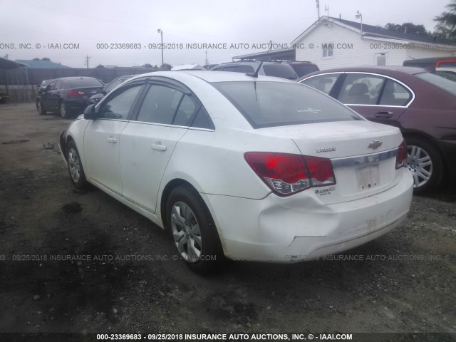 1G1PC5SH3C7299350 - 2012 CHEVROLET CRUZE LS WHITE photo 3