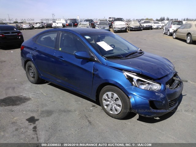 KMHCT4AEXGU124796 - 2016 HYUNDAI ACCENT SE BLUE photo 1