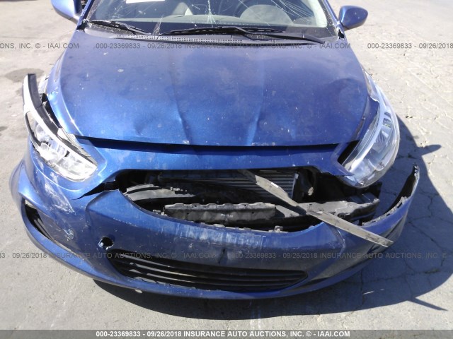 KMHCT4AEXGU124796 - 2016 HYUNDAI ACCENT SE BLUE photo 6