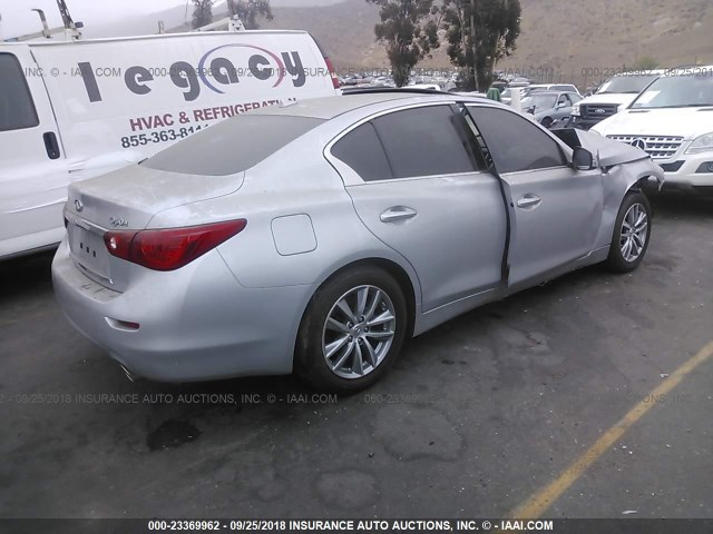 JN1BV7AP2FM350619 - 2015 INFINITI Q50 PREMIUM/SPORT SILVER photo 4