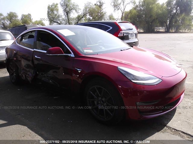 5YJ3E1EA5JF047985 - 2018 TESLA MODEL 3 RED photo 1