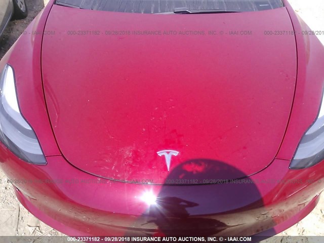 5YJ3E1EA5JF047985 - 2018 TESLA MODEL 3 RED photo 10