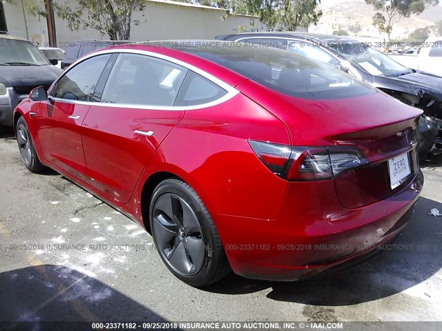 5YJ3E1EA5JF047985 - 2018 TESLA MODEL 3 RED photo 3