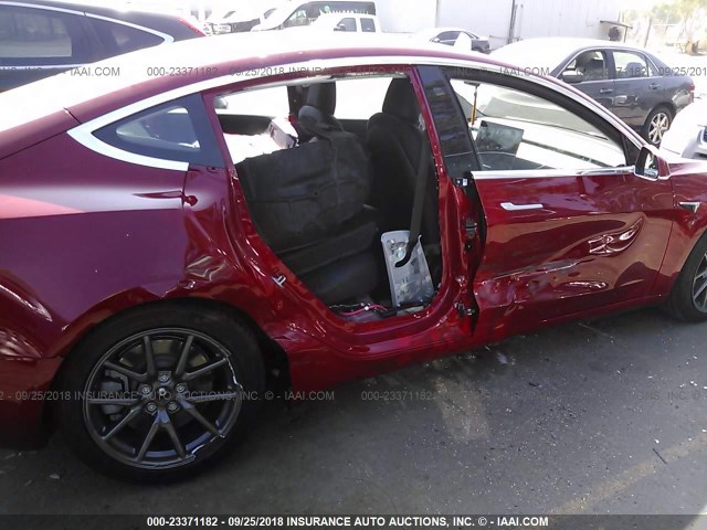 5YJ3E1EA5JF047985 - 2018 TESLA MODEL 3 RED photo 6