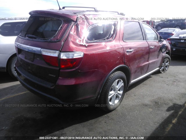 1C4SDJDT9DC638243 - 2013 DODGE DURANGO CREW RED photo 4