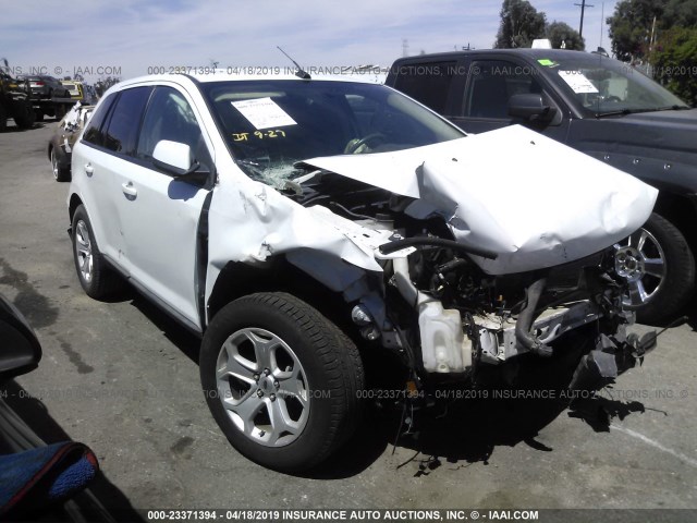 2FMDK3JC8EBA10895 - 2014 FORD EDGE SEL WHITE photo 1