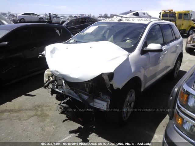 2FMDK3JC8EBA10895 - 2014 FORD EDGE SEL WHITE photo 2