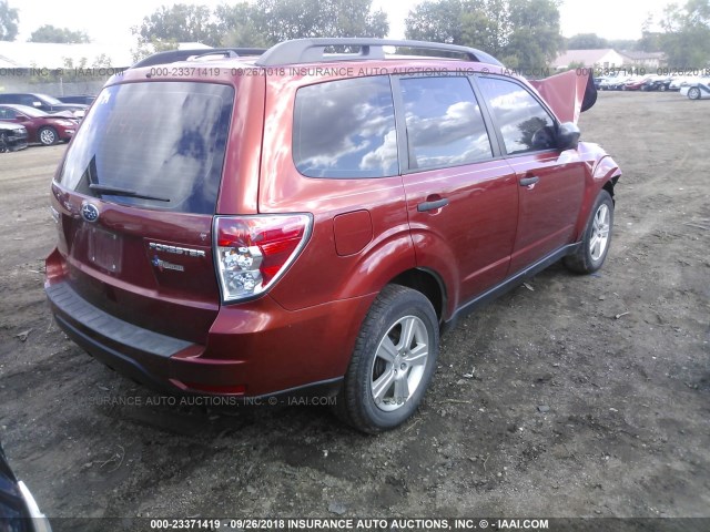 JF2SHBBC4BH730262 - 2011 SUBARU FORESTER 2.5X ORANGE photo 4