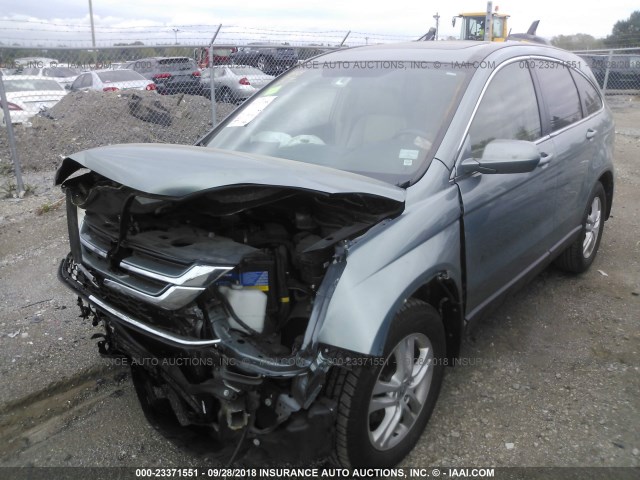 5J6RE4H71BL046708 - 2011 HONDA CR-V EXL BLUE photo 2