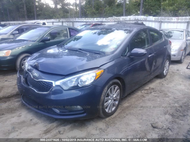 KNAFX4A87F5392954 - 2015 KIA FORTE EX GRAY photo 2