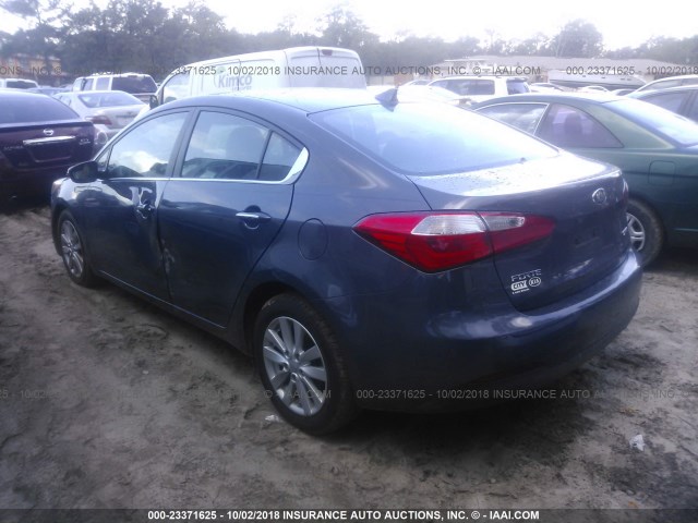 KNAFX4A87F5392954 - 2015 KIA FORTE EX GRAY photo 3