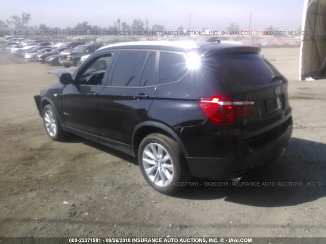 5UXWX9C55D0A08541 - 2013 BMW X3 XDRIVE28I BLACK photo 3