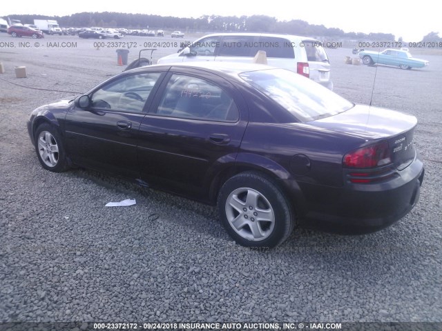 1B3EL46X53N559514 - 2003 DODGE STRATUS SE/SXT PURPLE photo 3