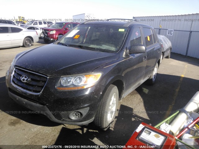 5XYZGDAG4BG056848 - 2011 HYUNDAI SANTA FE GLS BLACK photo 2