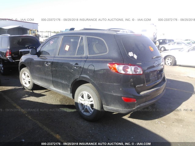 5XYZGDAG4BG056848 - 2011 HYUNDAI SANTA FE GLS BLACK photo 3