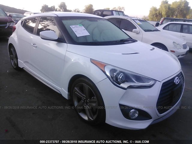 KMHTC6AE7FU234389 - 2015 HYUNDAI VELOSTER TURBO WHITE photo 1