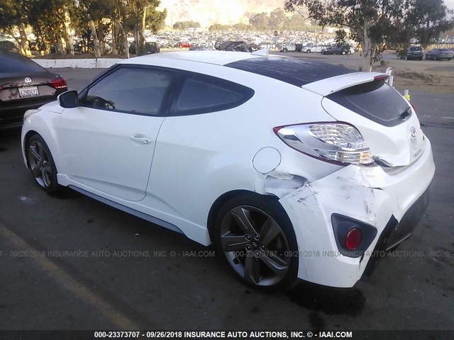 KMHTC6AE7FU234389 - 2015 HYUNDAI VELOSTER TURBO WHITE photo 3