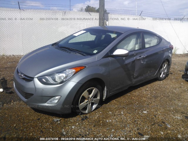 KMHDH4AE5DU986146 - 2013 HYUNDAI ELANTRA GLS/LIMITED SILVER photo 2