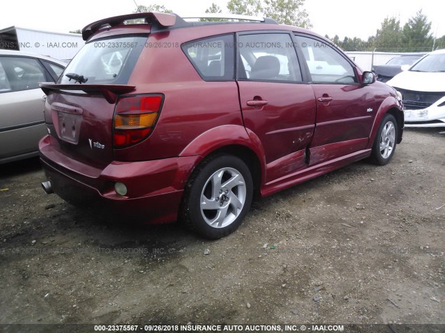 5Y2SL63835Z408449 - 2005 PONTIAC VIBE MAROON photo 4